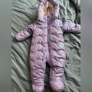 KensieGirl Girls Lavender Kids One Piece Snowsuit 6-9MO EUC